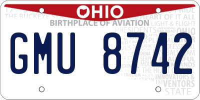 OH license plate GMU8742