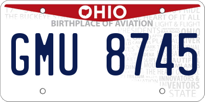 OH license plate GMU8745