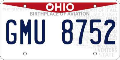 OH license plate GMU8752