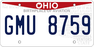 OH license plate GMU8759