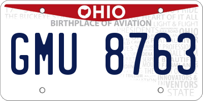 OH license plate GMU8763