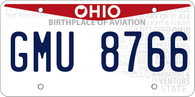 OH license plate GMU8766