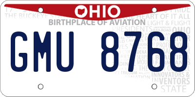 OH license plate GMU8768
