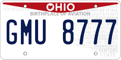 OH license plate GMU8777