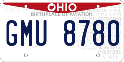 OH license plate GMU8780