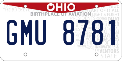 OH license plate GMU8781