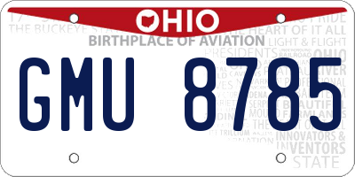 OH license plate GMU8785
