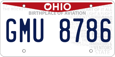 OH license plate GMU8786