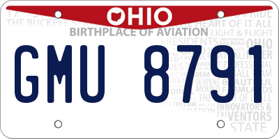 OH license plate GMU8791