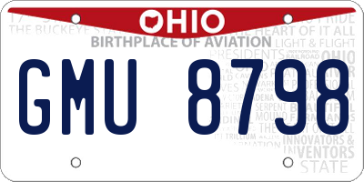 OH license plate GMU8798