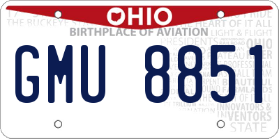 OH license plate GMU8851