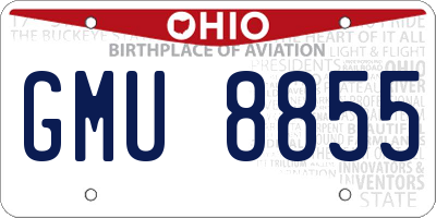 OH license plate GMU8855