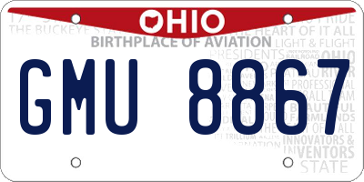 OH license plate GMU8867