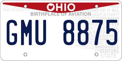 OH license plate GMU8875