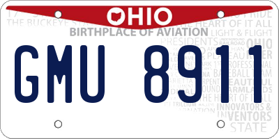 OH license plate GMU8911