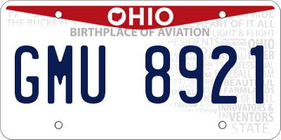 OH license plate GMU8921