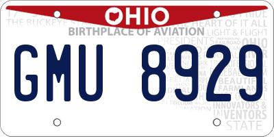 OH license plate GMU8929