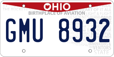 OH license plate GMU8932