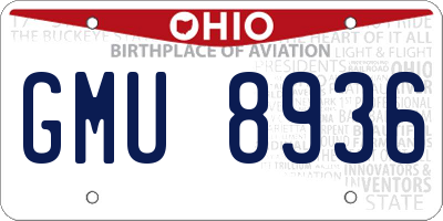 OH license plate GMU8936