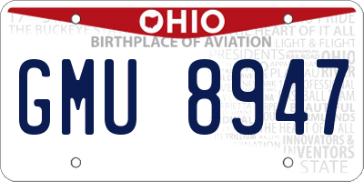 OH license plate GMU8947