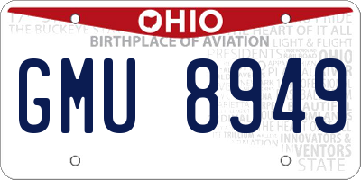 OH license plate GMU8949