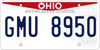 OH license plate GMU8950