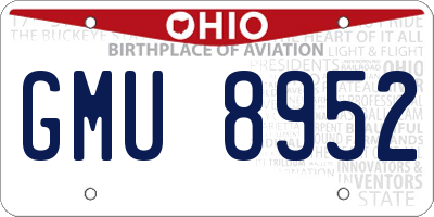 OH license plate GMU8952