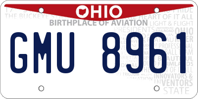 OH license plate GMU8961