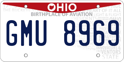 OH license plate GMU8969