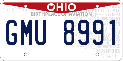 OH license plate GMU8991
