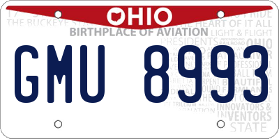 OH license plate GMU8993