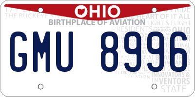 OH license plate GMU8996