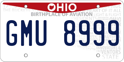 OH license plate GMU8999