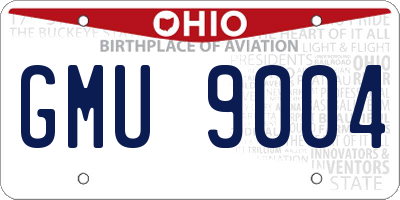 OH license plate GMU9004