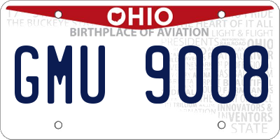 OH license plate GMU9008