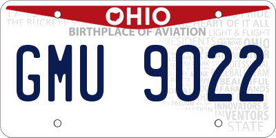 OH license plate GMU9022