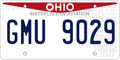 OH license plate GMU9029
