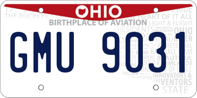 OH license plate GMU9031