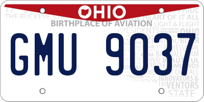 OH license plate GMU9037