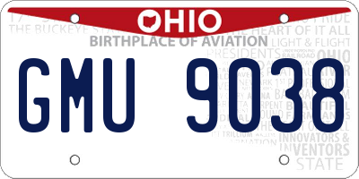 OH license plate GMU9038