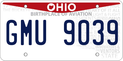 OH license plate GMU9039