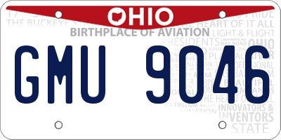 OH license plate GMU9046