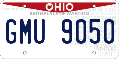 OH license plate GMU9050