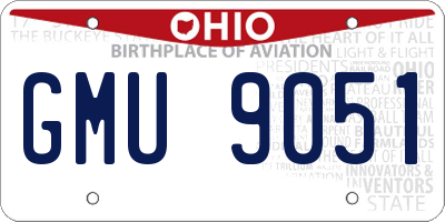 OH license plate GMU9051