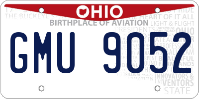 OH license plate GMU9052