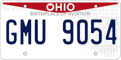 OH license plate GMU9054