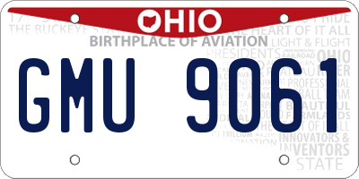 OH license plate GMU9061