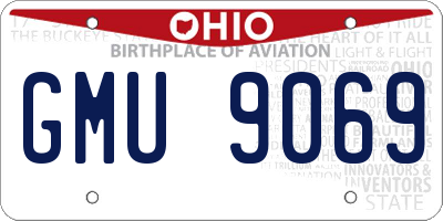 OH license plate GMU9069