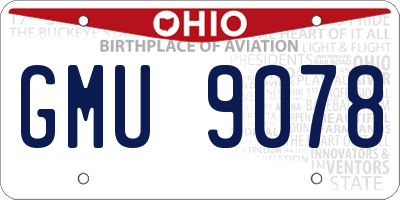 OH license plate GMU9078