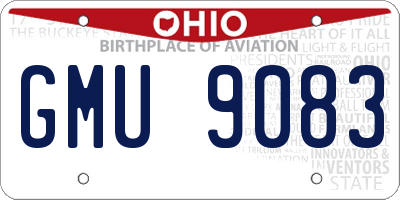 OH license plate GMU9083